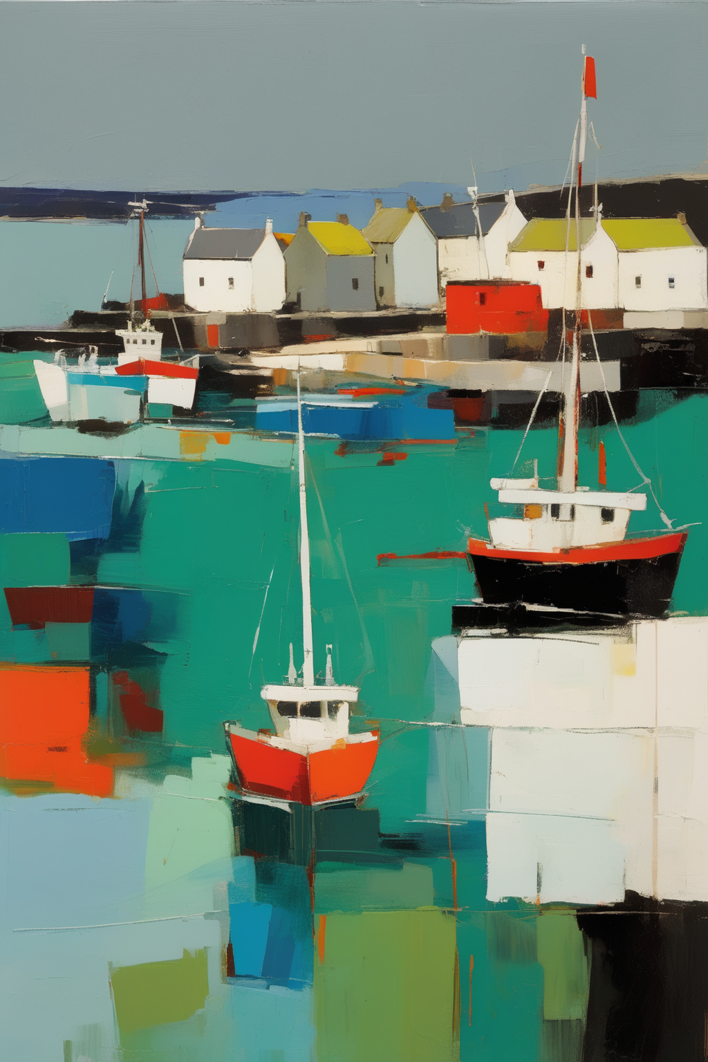 00125-2653377616-_lora_Raimonds Staprans Style_1_Raimonds Staprans Style - 102015. A painting by Raimonds Staprans. A painting of Lerwick Harbour.png